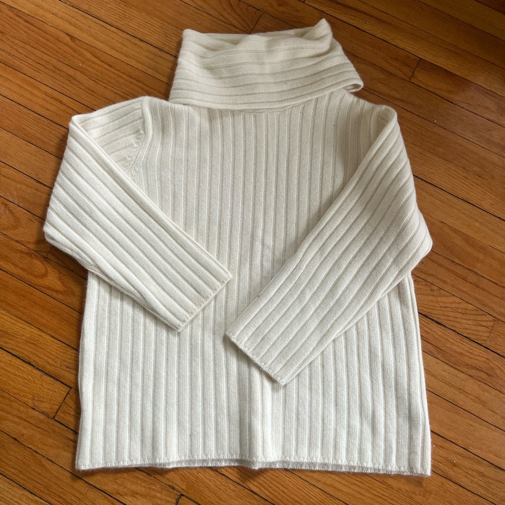 Ralph Lauren Wool Cashmere Blend Cowl Neck Sweater Gray Oversized 3X